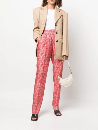 Ferragamo High-waisted Trousers In Red