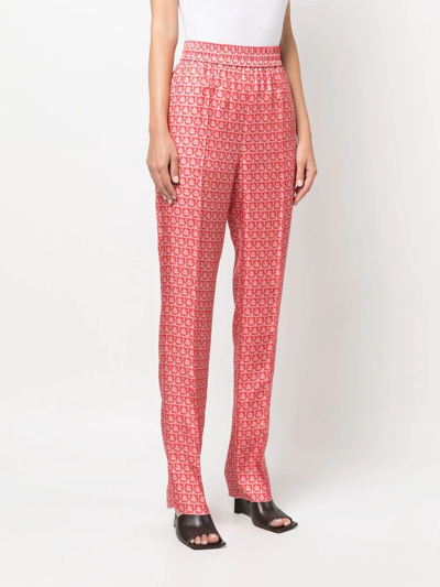 Ferragamo High-waisted Trousers In Red