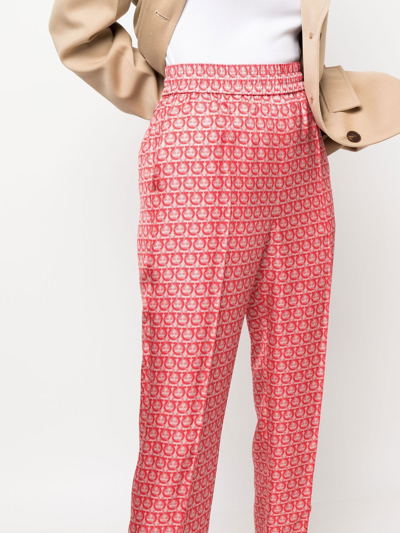 Ferragamo High-waisted Trousers In Red