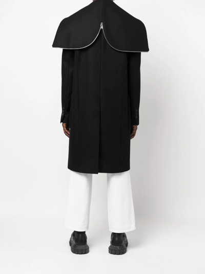 Balmain Double Lapel Double-breasted Coat In Black