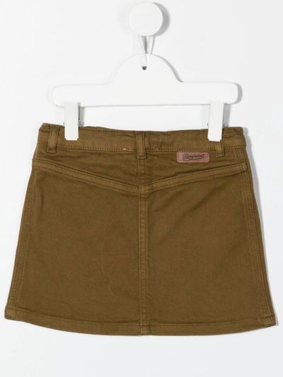 Shop Bonpoint Denim Mini Skirt In Green