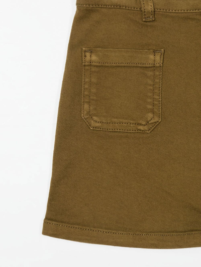 Shop Bonpoint Denim Mini Skirt In Green