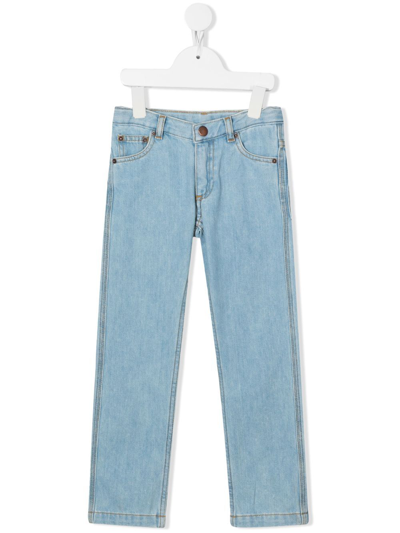 Shop Bonpoint Straight-leg Jeans In Blue