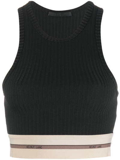 Shop Helmut Lang Logo-underband Cropped Vest Top In Black