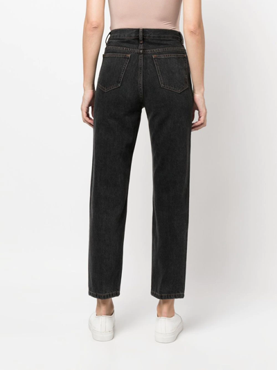 Shop Apc Cropped Denim Jeans In Black