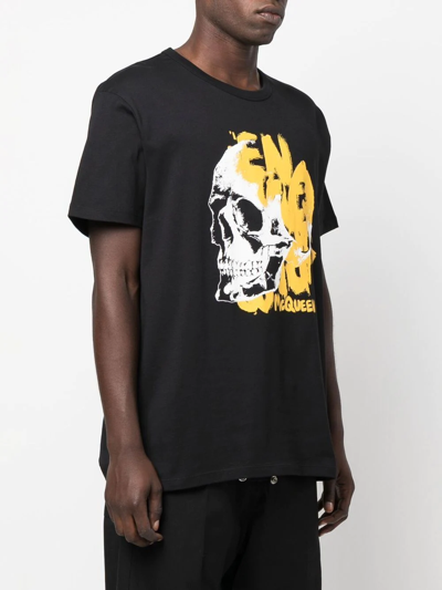 Shop Alexander Mcqueen Skull Graphic Print T-shirt In Black