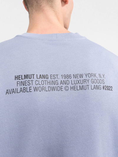 Shop Helmut Lang Painted Logo-print Sweatshirt In Blue