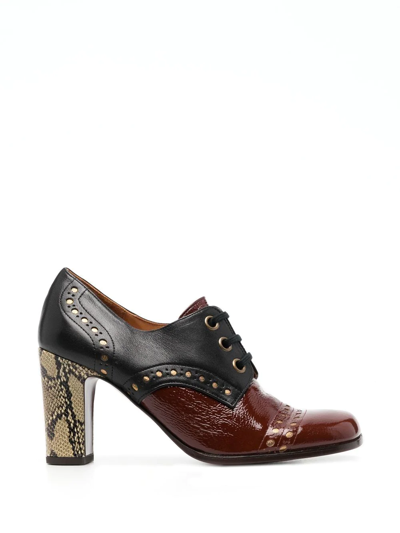 Shop Chie Mihara Farid 75mm Brogue-detail Pumps In Black