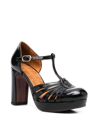 Shop Chie Mihara Cut-out Leather 100mm Pumps In Black