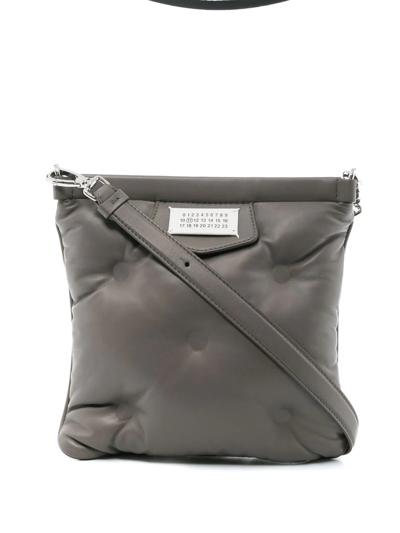 Shop Maison Margiela Logo-plaque Shoulder Bag In Grey