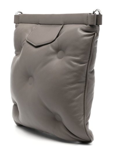 Shop Maison Margiela Logo-plaque Shoulder Bag In Grey