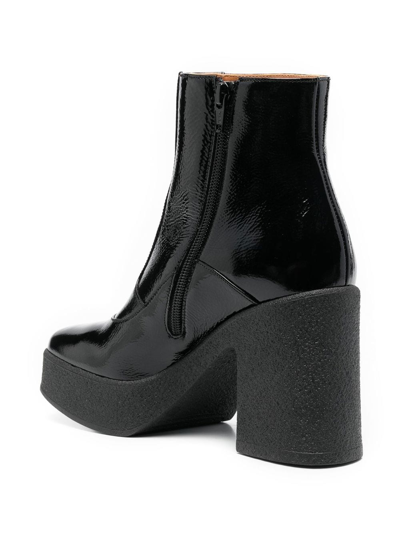 Shop Chie Mihara Square-toe 100mm Leather Boots In Black