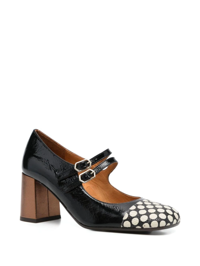 Shop Chie Mihara Spot-print 70mm Leather Pumps In Black
