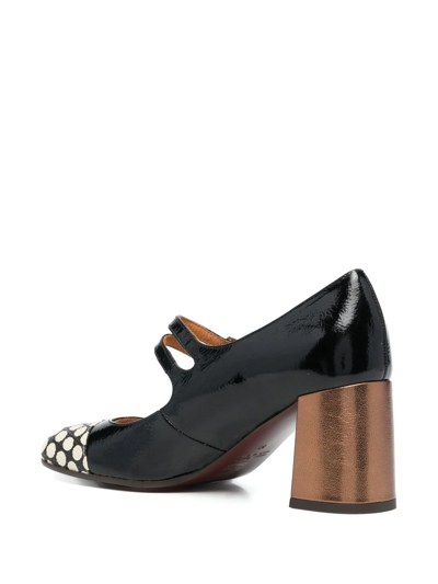 Shop Chie Mihara Spot-print 70mm Leather Pumps In Black