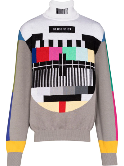 Shop Vetements Test Card Rollneck Jumper In White