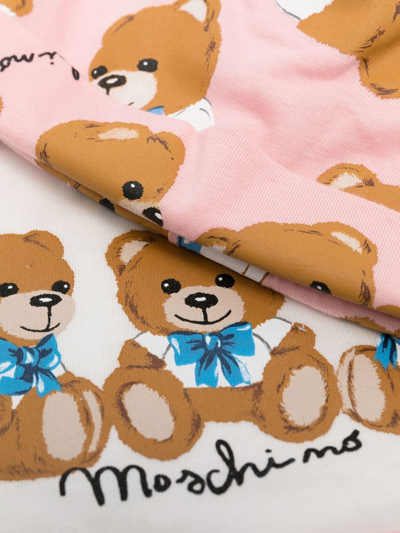 Shop Moschino Teddy Bear-motif Babygrow Set In Pink