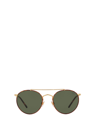 Shop Polo Ralph Lauren Ph3114 Havana On Shiny Gold Sunglasses