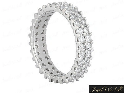 Pre-owned Jewelwesell 4.40ct Round Diamond 2row U-prong Anniversary Eternity Band Ring 10k Gold G-h I1 In Gh