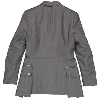 Pre-owned Burberry Charcoal Grey English Fit Wool Tailored Jacket With Cargo Belt Detail, In Multicolor