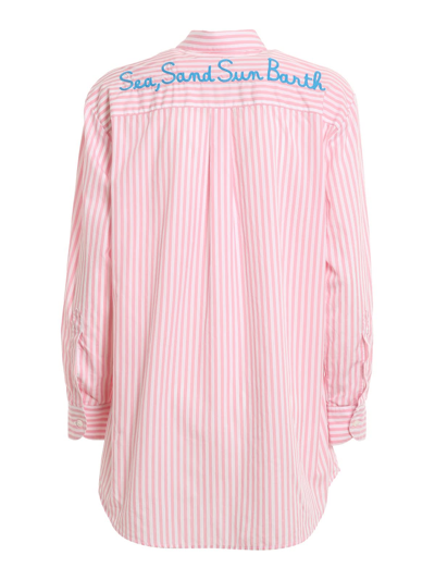 Shop Mc2 Saint Barth Brigitte Shirt In Bianco/rosa