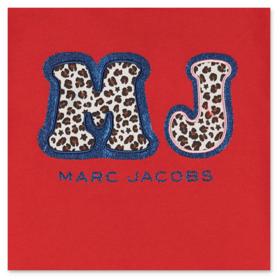 Shop Little Marc Jacobs Marc Jacobs T-shirt Rossa In Jersey Di Cotone In Rosso