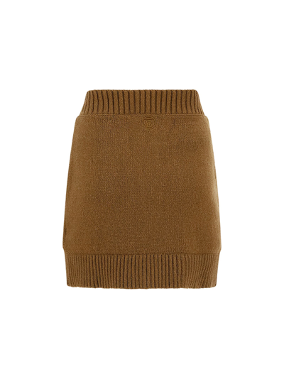 Shop Burberry Blanche Skirt In Camel Melange