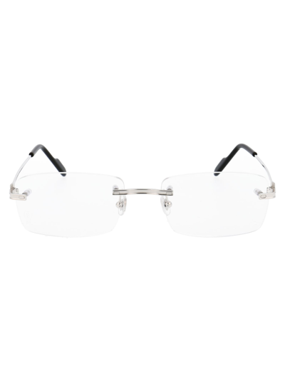 Shop Cartier Ct0259o Glasses In 001 Silver Silver Transparent