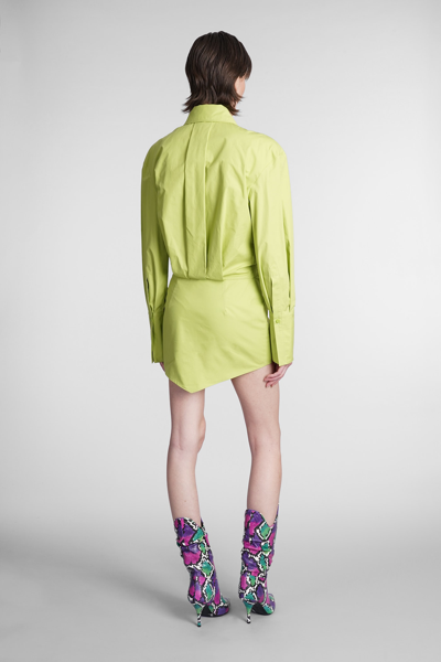 Shop Attico Silvye Dress In Green Canvas