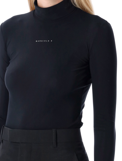 Shop Mm6 Maison Margiela Turtle-neck Bodysuit In Black
