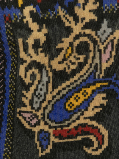 Etro Printed Virgin Wool Jumper In Blue