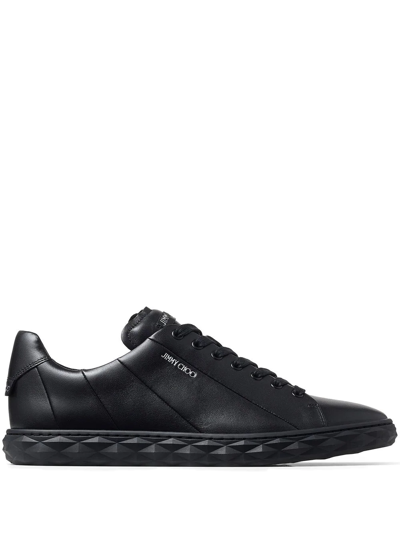 Shop Jimmy Choo Diamond Light Low-top Sneakers In Black