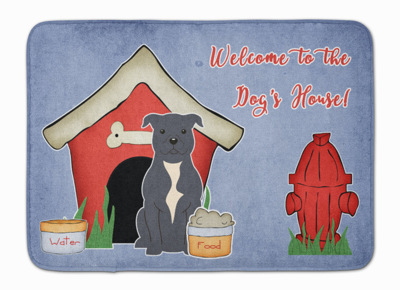 Shop Caroline's Treasures 19 In X 27 In Dog House Collection Staffordshire Bull Terrier Blue Machine Wash