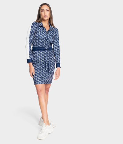 Shop Pam & Gela Icon Logo Classic Track Dress In Blue