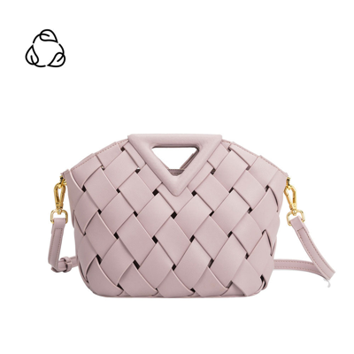 Shop Melie Bianco Irene Lilac Small Recycled Vegan Crossbody Bag In Pink