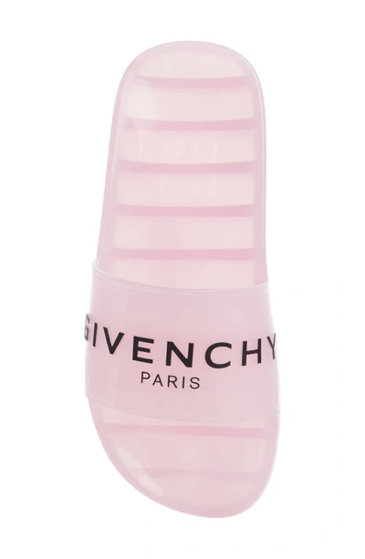 Shop Givenchy Logo Clear Slide Sandal In Pink