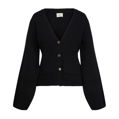 Khaite Scarlet Knitted Cardigan In Blue