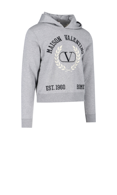 Shop Valentino Maison Embroidery Hoodie