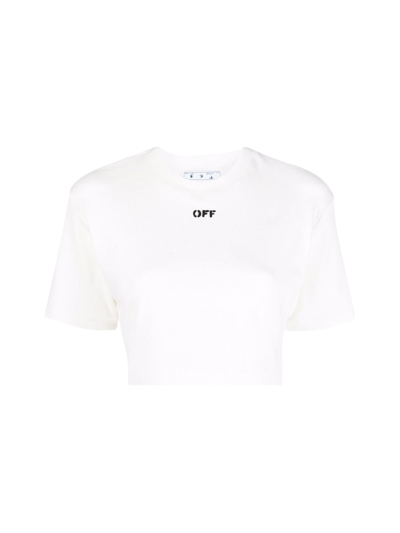 OFF-WHITE OFF STAMP RIBBED CROPPED TEE 
