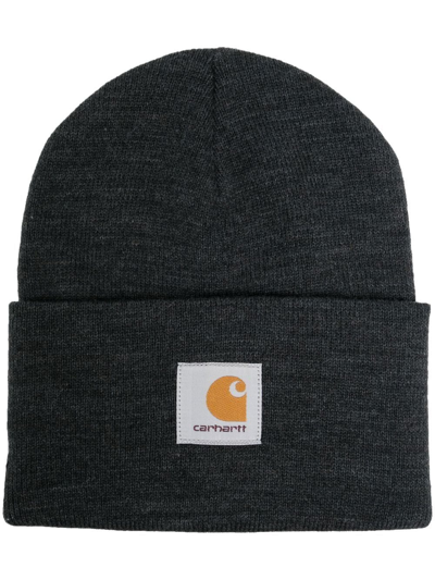 Shop Carhartt Acrylic Watch Beanie Hat In Grau