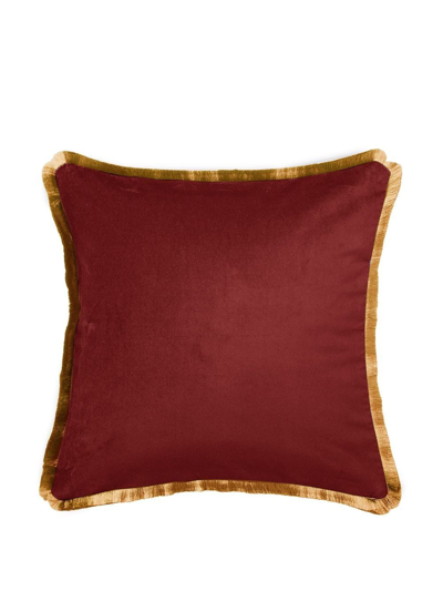 Shop La Doublej Fish Friend Velvet Cushion In Rot