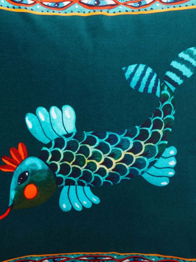 La Doublej Fish Friend Samtkissen In Rot