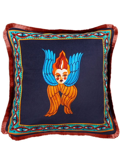 Shop La Doublej Angel Velvet Cushion In Green