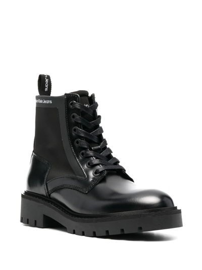Shop Calvin Klein Military Ankle Boots In Schwarz