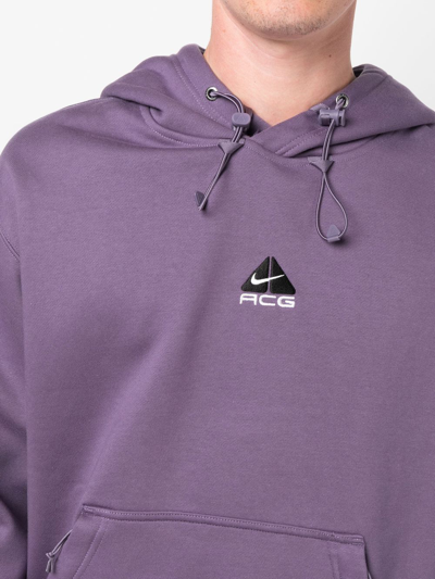 Shop Nike Acg Therma-fit Fleece Hoodie In Violett