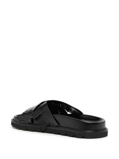 Reike Nen Cross Fringe Mold Sandals In Schwarz