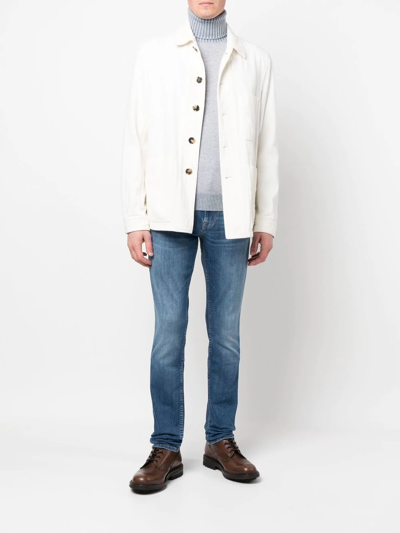 Malo Ribbed-knit Cashmere Roll Neck Sweater In Blau