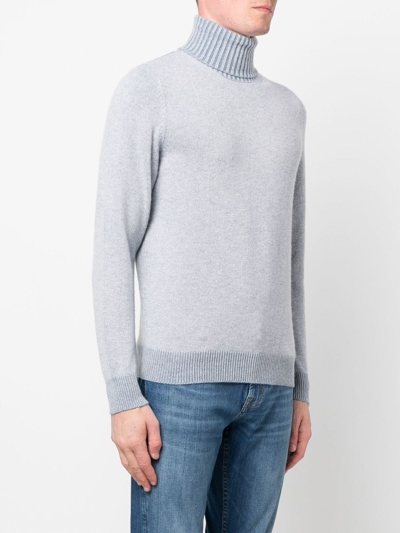 Malo Ribbed-knit Cashmere Roll Neck Sweater In Blau