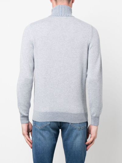Malo Ribbed-knit Cashmere Roll Neck Sweater In Blau