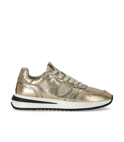 Shop Philippe Model Tropez 2.1 Metal Gold Sneaker