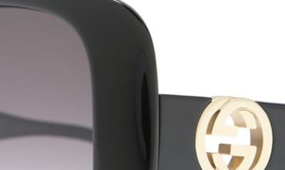 Gucci 57mm Oversized Square Sunglasses In Black Black Grey